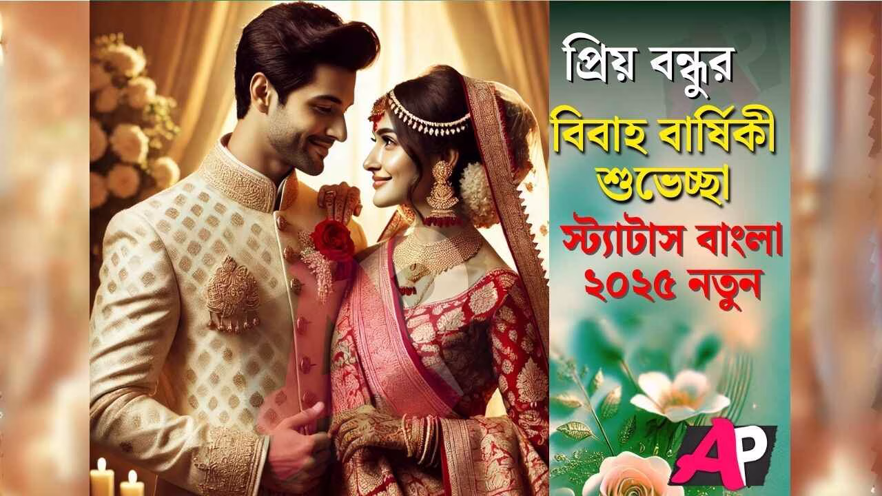 প্রিয় বন্ধুর বিবাহ বার্ষিকী শুভেচ্ছা স্ট্যাটাস বাংলা ২০২৫ নতুন