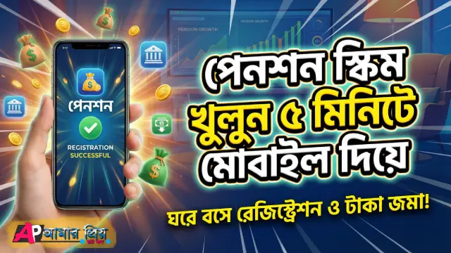 মোবাইল ফোনে সর্বজনীন পেনশন স্কিম রেজিস্ট্রেশন করছেন একজন ব্যক্তি