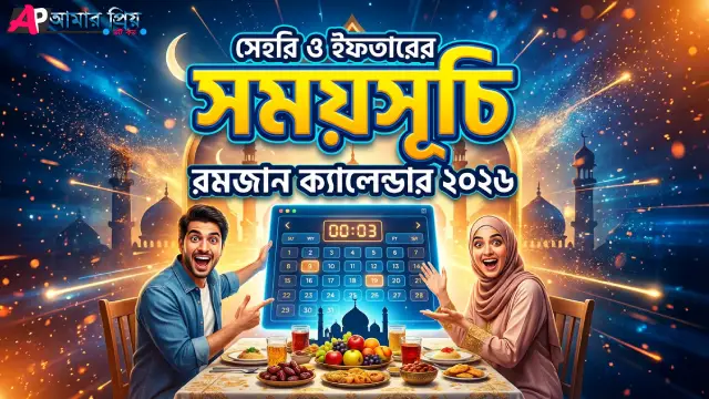 রমজান ক্যালেন্ডার ২০২৬ সেহরি ও ইফতারের পূর্ণাঙ্গ সময়সূচি