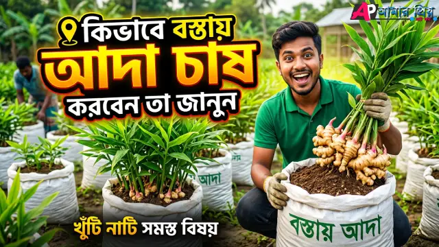 ছাদে এবং বাগানে বস্তায় আদা চাষ পদ্ধতি, মাটি তৈরি ও বীজ রোপণ।