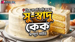 ওভেন ছাড়া চুলায় নরম স্পঞ্জি ভ্যানিলা কেক তৈরির রেসিপি ও প্রয়োজনীয় উপকরণ।