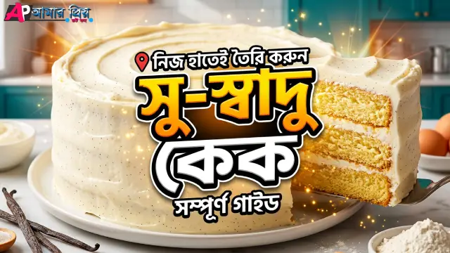 ওভেন ছাড়া চুলায় নরম স্পঞ্জি ভ্যানিলা কেক তৈরির রেসিপি ও প্রয়োজনীয় উপকরণ।