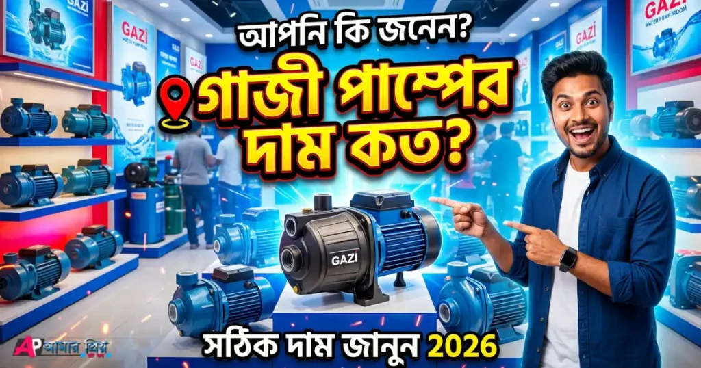 গাজী পাম্পের দাম ২০২৬ - ১ HP ও ২ HP ওয়াটার পাম্প